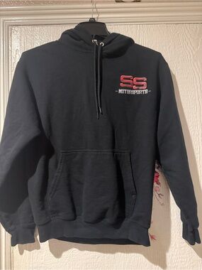 Port and Company Black Hoodie with Red SS Motorsports Logo